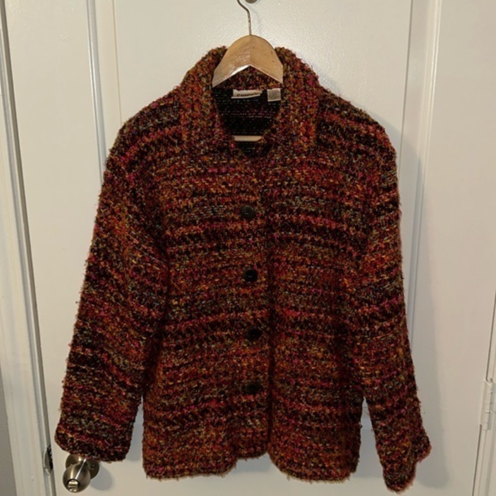 Chicos cozy multi colored sweater jacket,‎ Sz 1